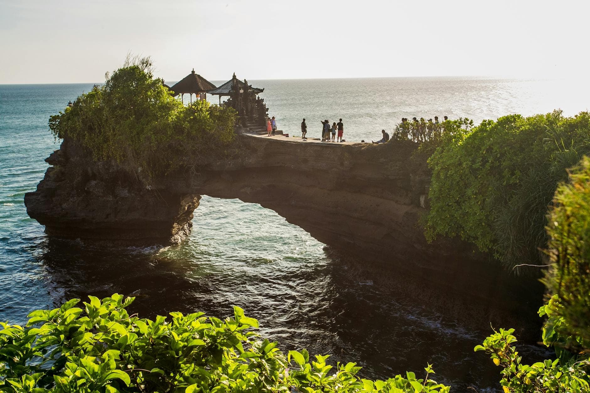iconic temple perched on rocky outcrop overlooking the Indian Ocean in Batu Bolong Beach