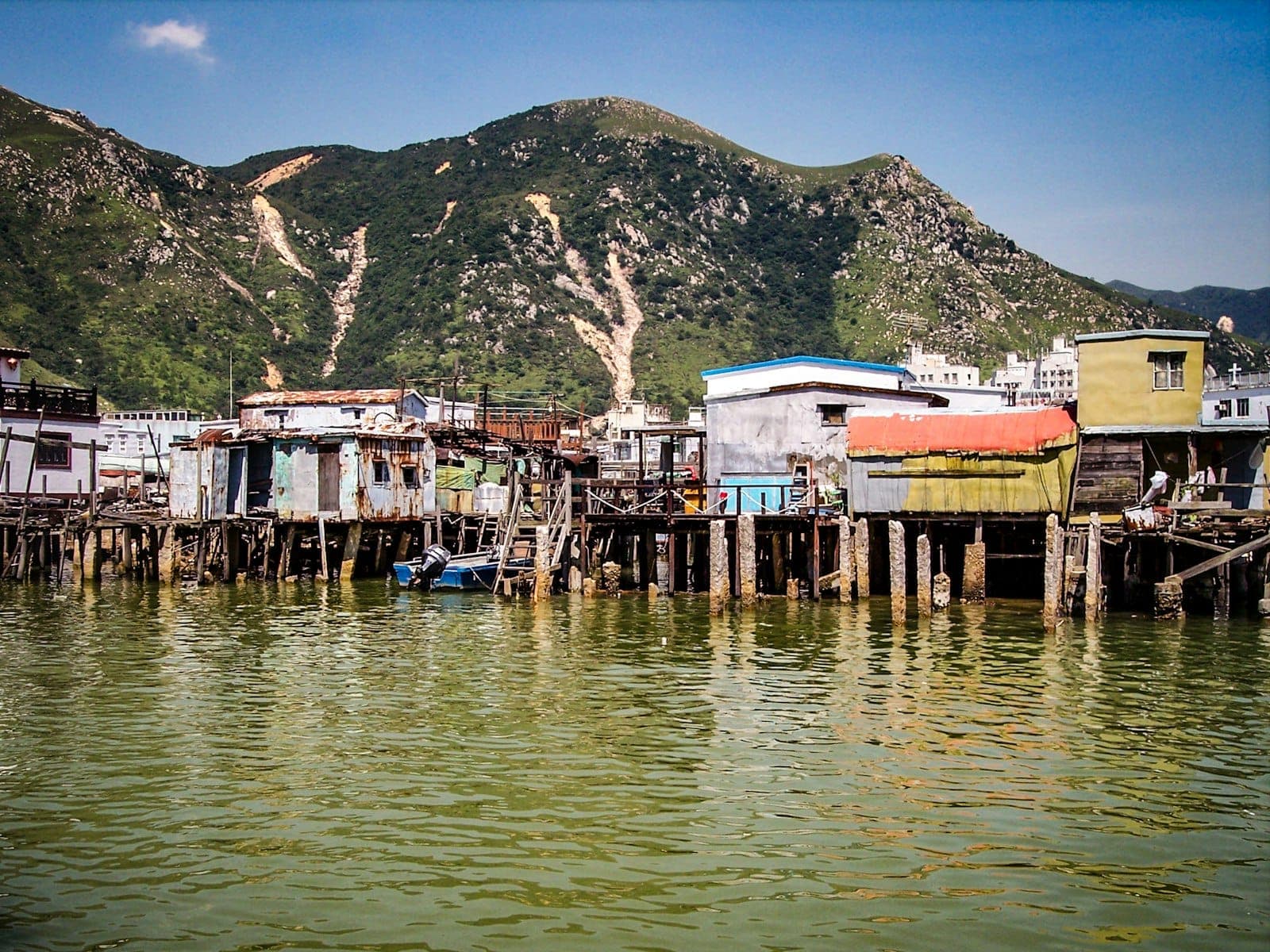 Iconic stilt houses of Tai O fishing village rising above serene canals in Lantau Island