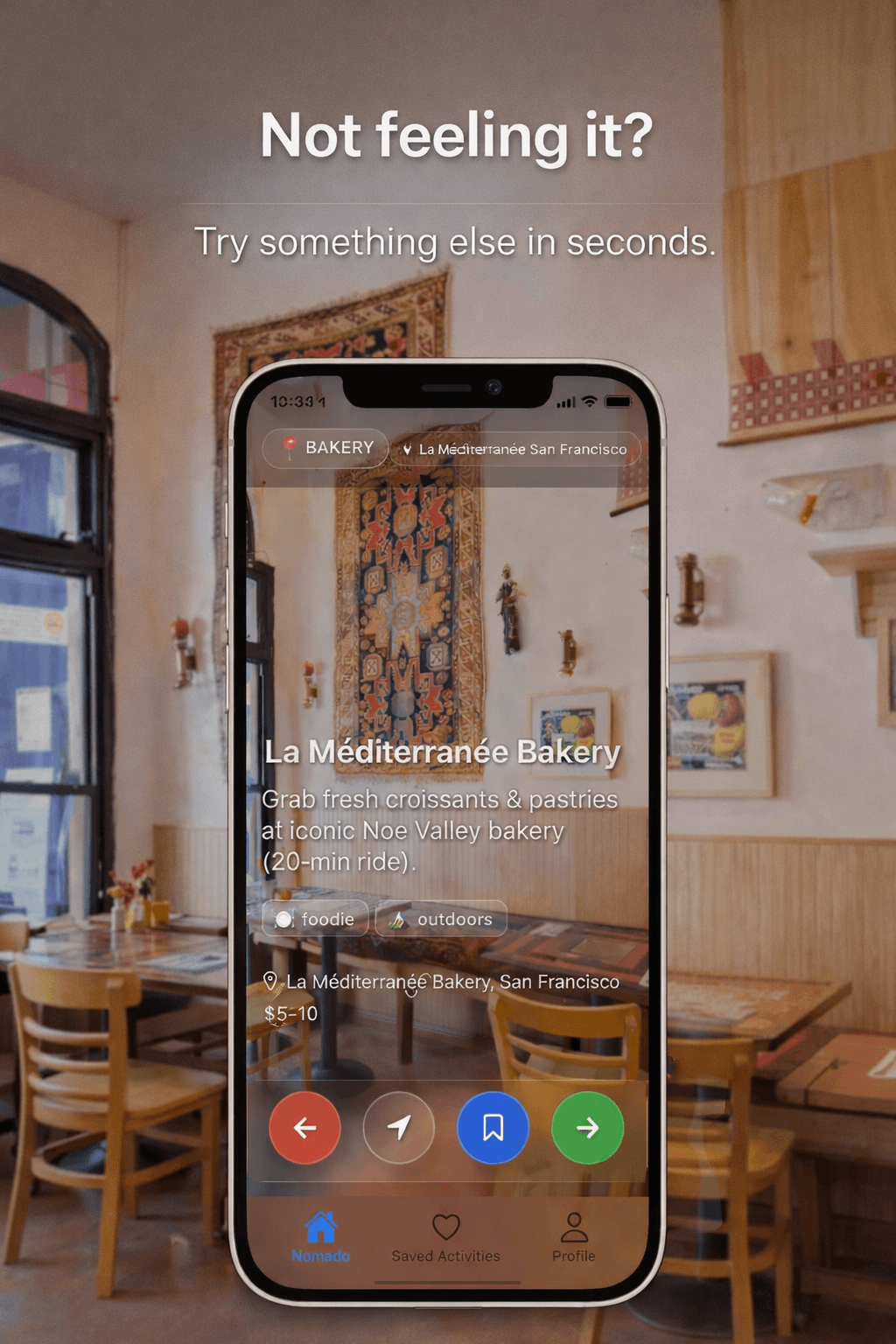 Swipe through curated experiences