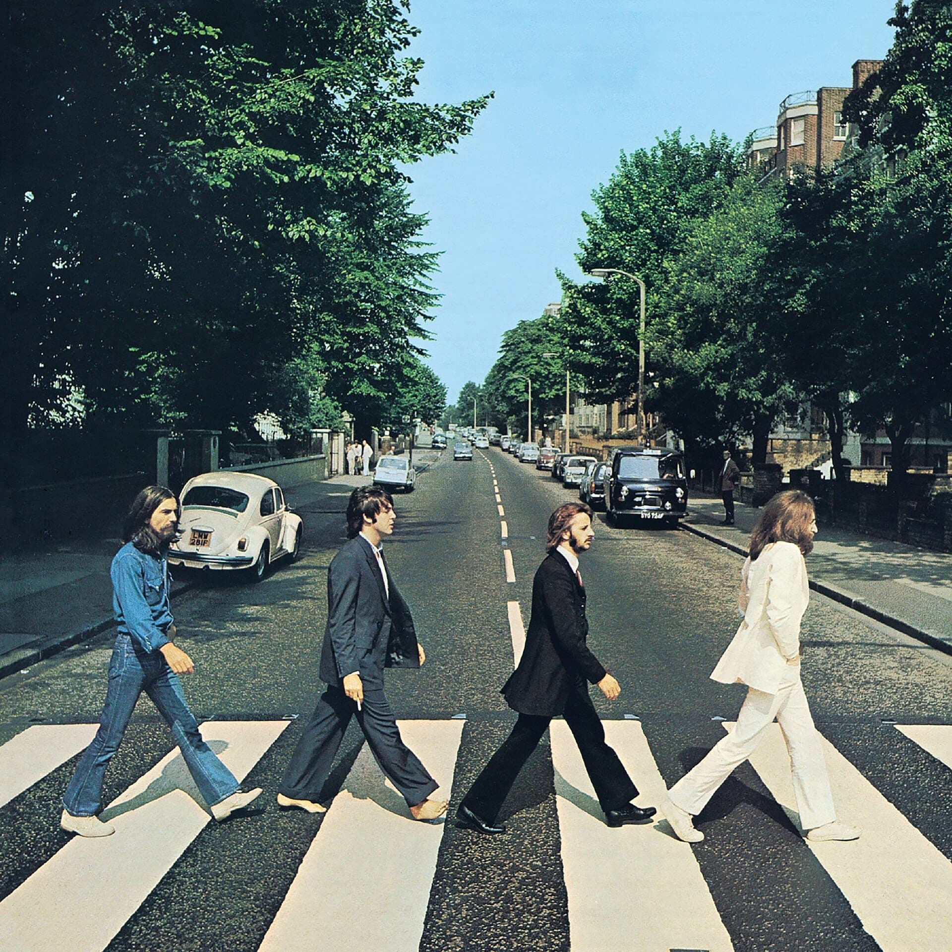 The Beatles’ famous Abbey Road album cover zebra crossing in St John’s Wood, London